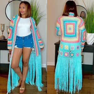 🔥SOLD🔥New crochet cardigans with fringe at bottom!